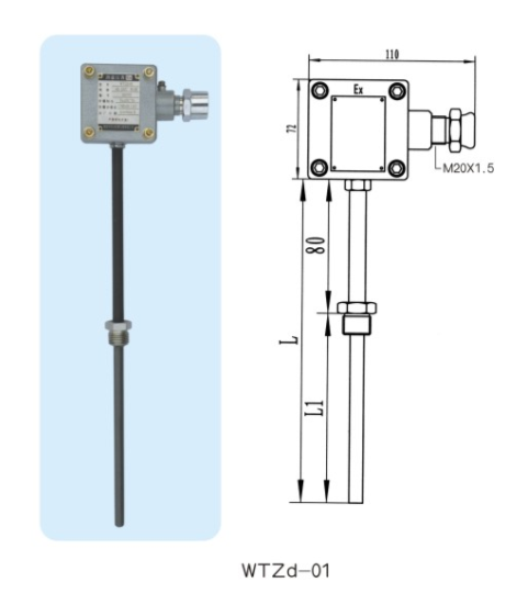 WTZd-01 防爆测温仪表 带接线盒的温度传感器